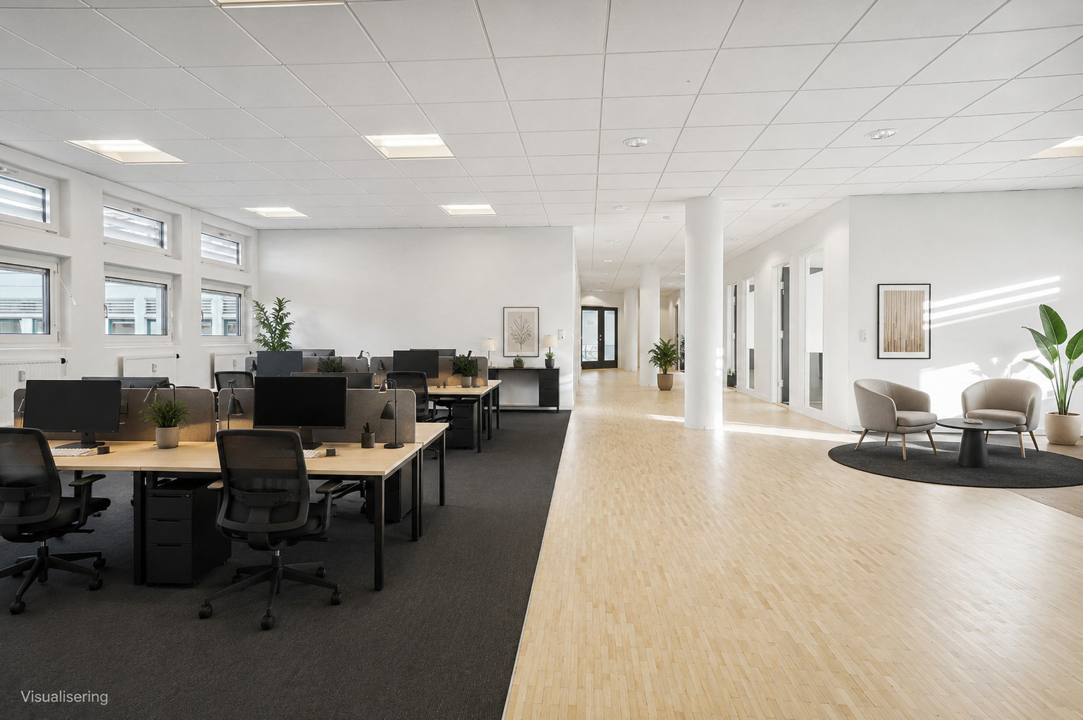 Fleksible løsninger i et lyst og moderne kontorhus